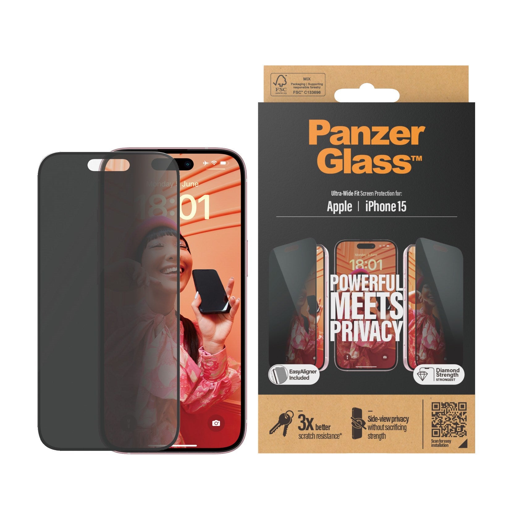 panzerglass-privacy-displayschutz-iphone-15-ultra-wide-fit-mit-easyaligner image 2