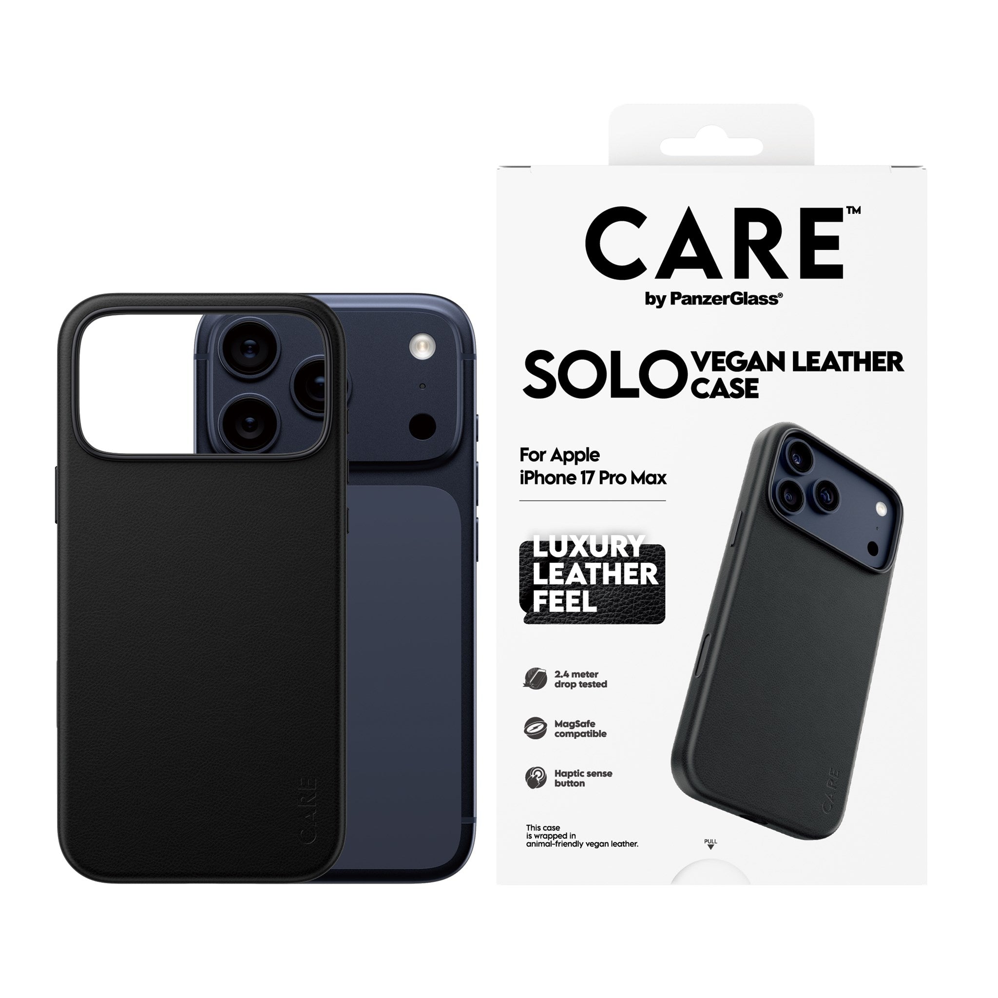 care-by-panzerglass-solo-case-schwarz-iphone-17-pro-max-veganes-leder image 2