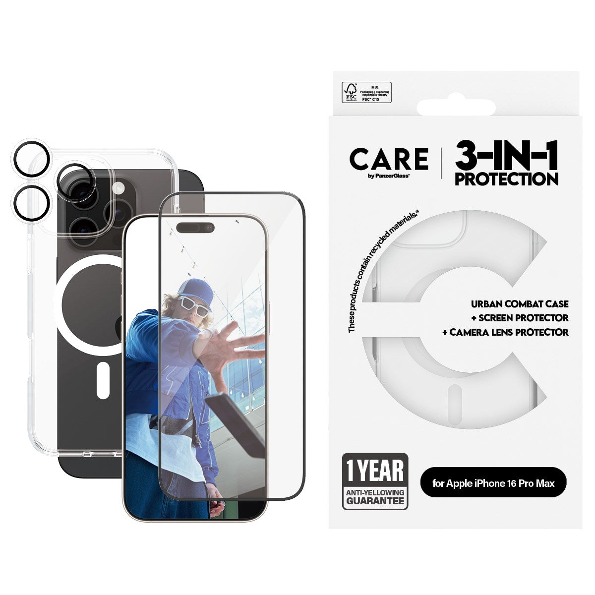 care-by-panzerglass-3-in-1-set-transparent-iphone-16-pro-max image 2