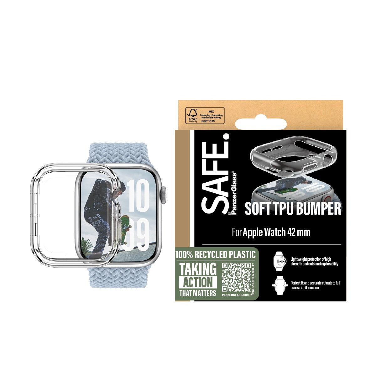 safe-by-panzerglass-tpu-bumper-transparent-apple-watch-series-11-10-42mm image 2