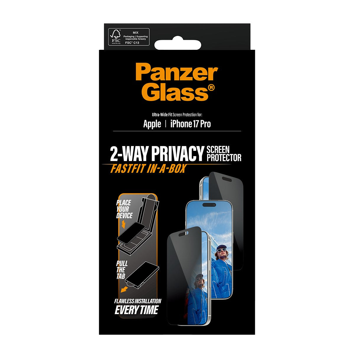 panzerglass-2-way-privacy-displayschutz-ultra-wide-fit-mit-fastfit-f-r-iphone-17 image 3