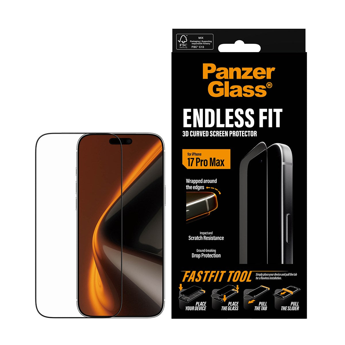 panzerglass-endless-fit-3d-curve-displayschutz-iphone-17-pro-max-mit-fastfit-too image 2