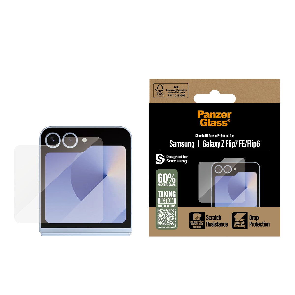 panzerglass-displayschutz-samsung-galaxy-z-flip6-z-flip7-fe-classic-fit image 2