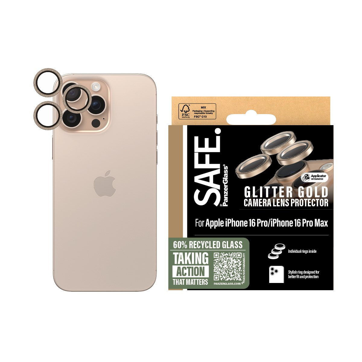 safe-by-panzerglass-kameraschutz-glitter-gold-iphone-16-pro-16-pro-max image 2