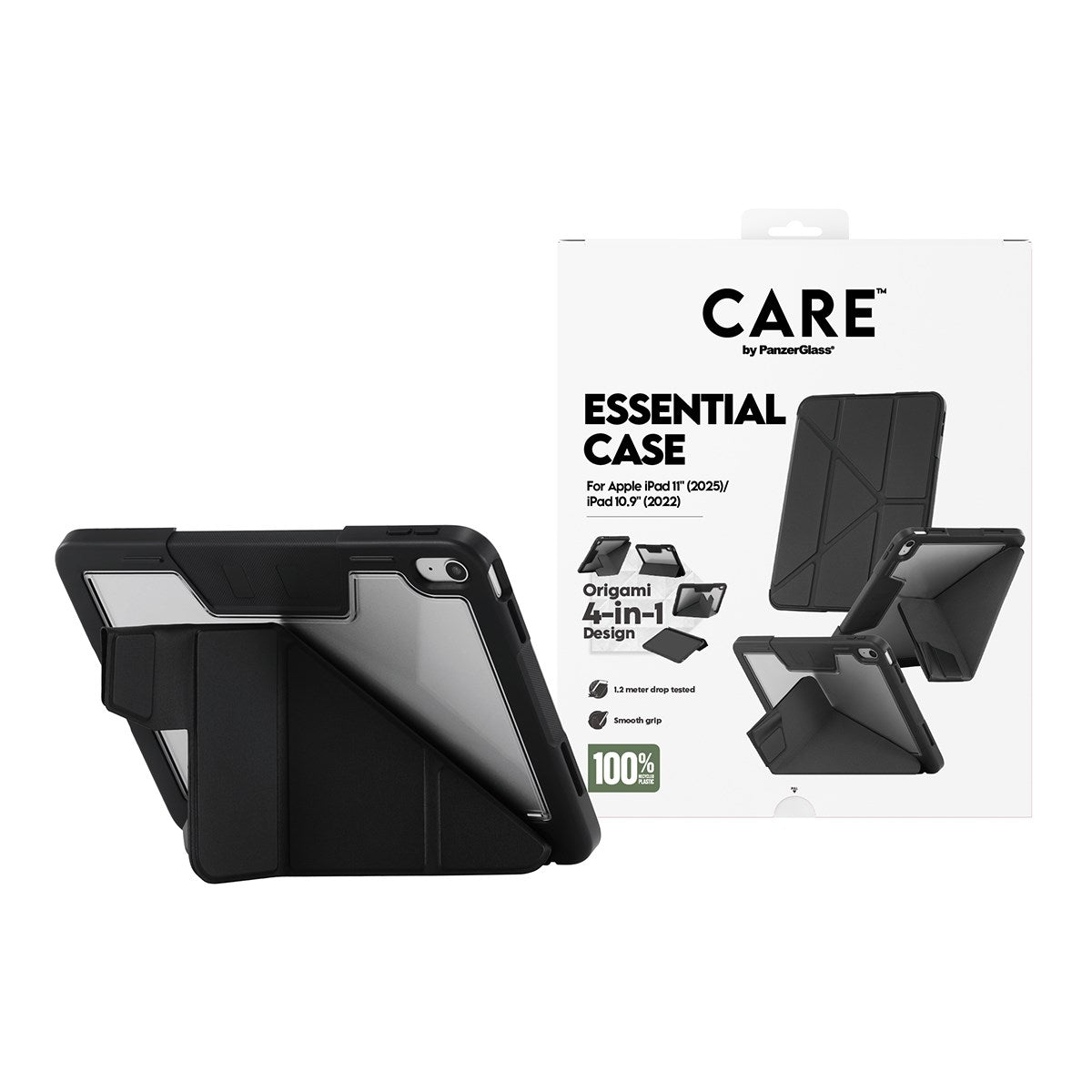 care-by-panzerglass-essential-case-schwarz-ipad-11-2025-ipad-10-9-2022-origami image 2