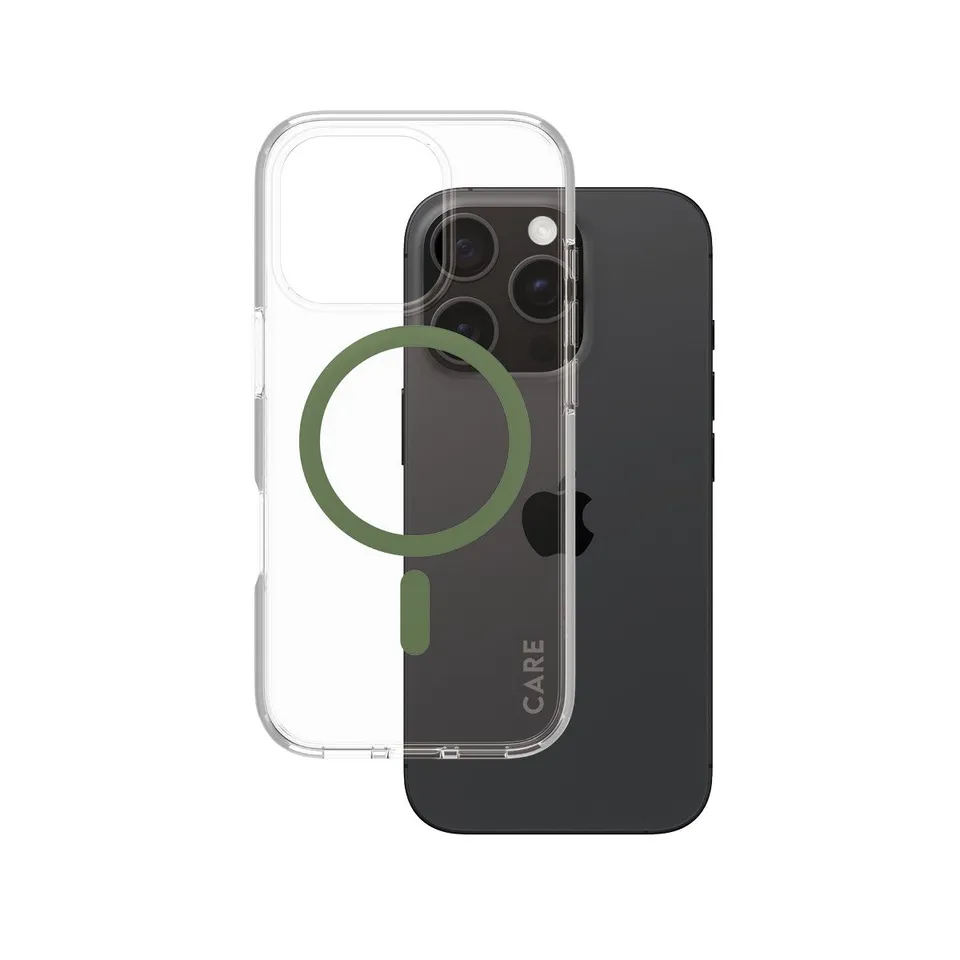 care-by-panzerglass-urban-combat-case-transparent-gr-n-magsafe-iphone-16-pro image 1