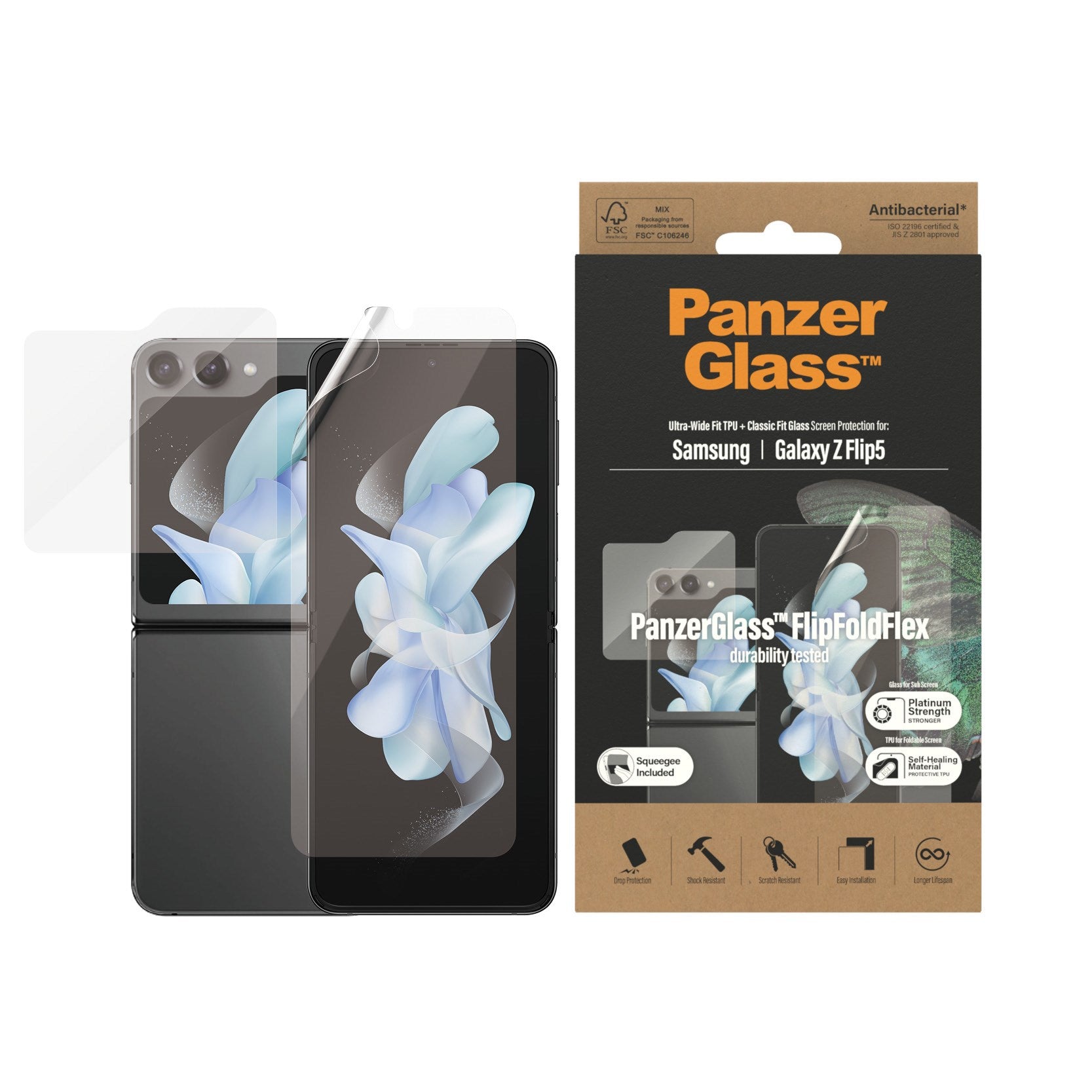 panzerglass-displayschutz-samsung-galaxy-z-flip5-glas-folie-2-in-1 image 2