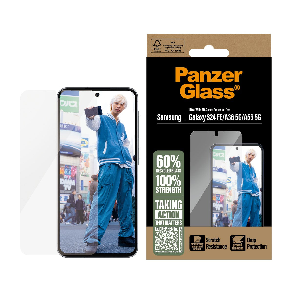 panzerglass-displayschutz-samsung-galaxy-s24-fe-a36-5g-a56-5g-ultra-wide-fit image 2