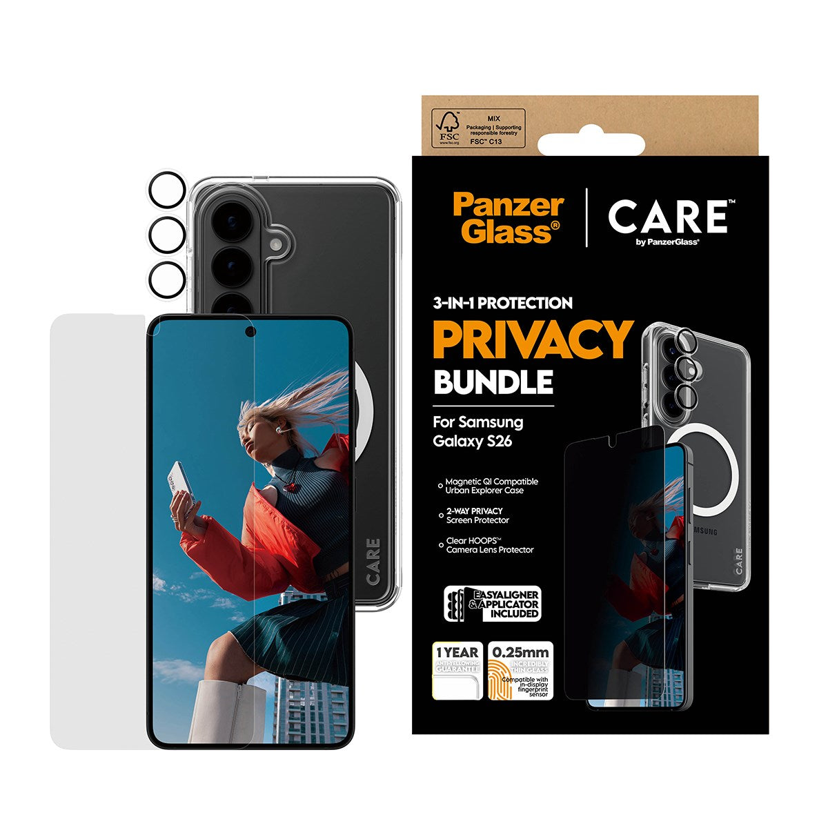 panzerglass-care-privacy-3-in-1-set-samsung-galaxy-s26 image 2