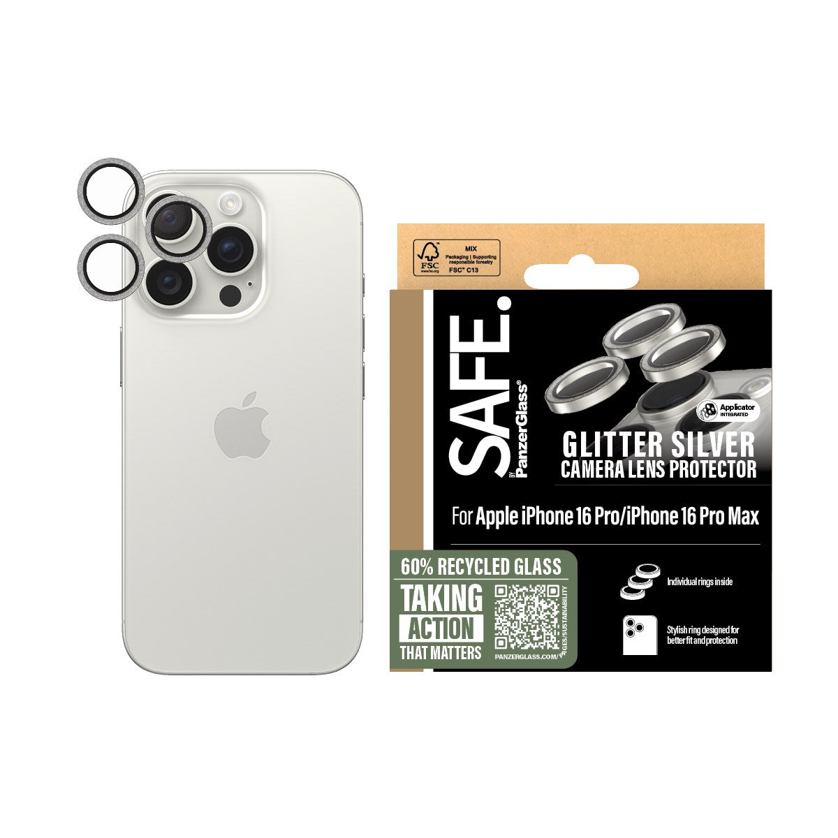 safe-by-panzerglass-kameraschutz-glitter-silber-iphone-16-pro-16-pro-max image 2
