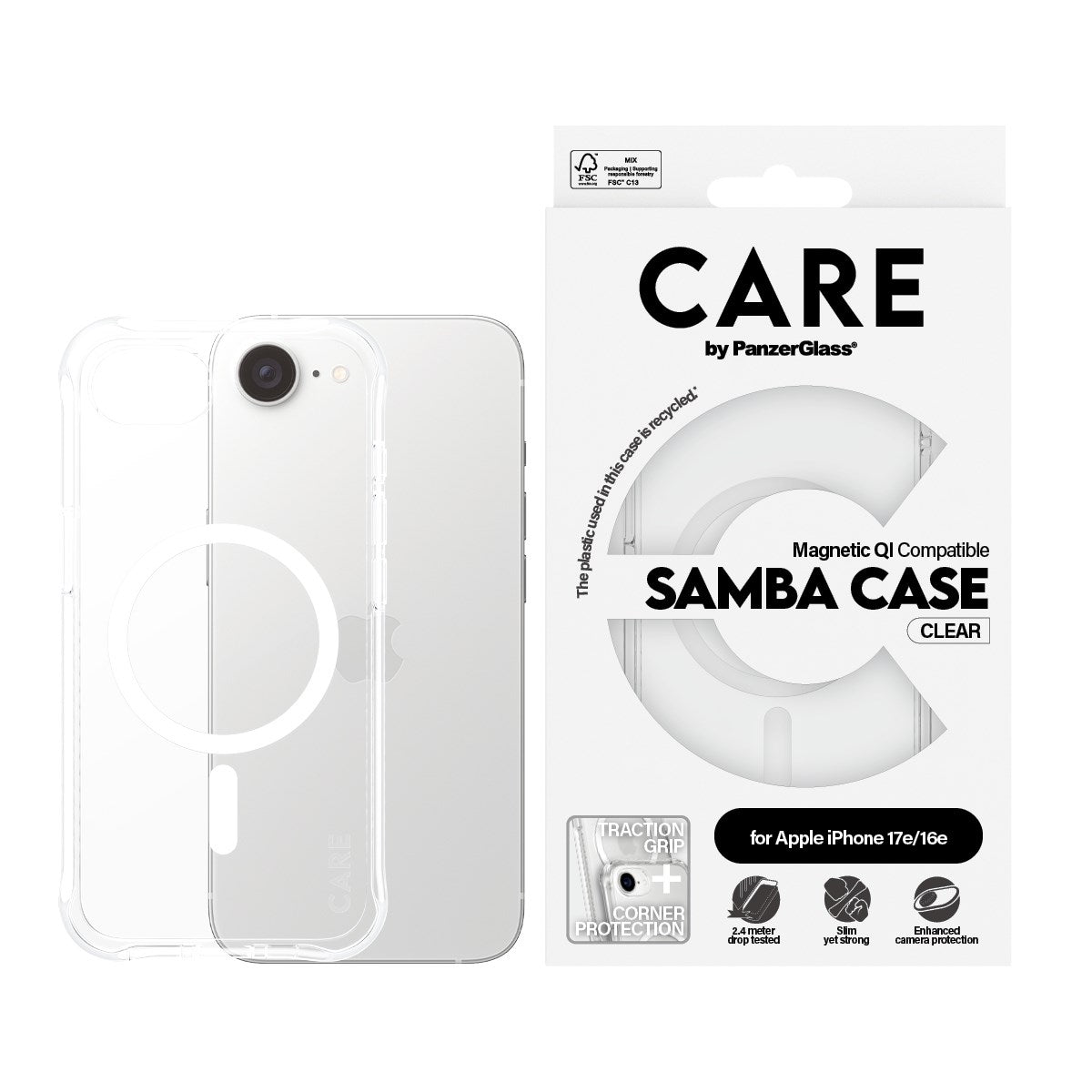 care-by-panzerglass-samba-case-transparent-mit-wei-qi-f-r-iphone-17e-16e image 2