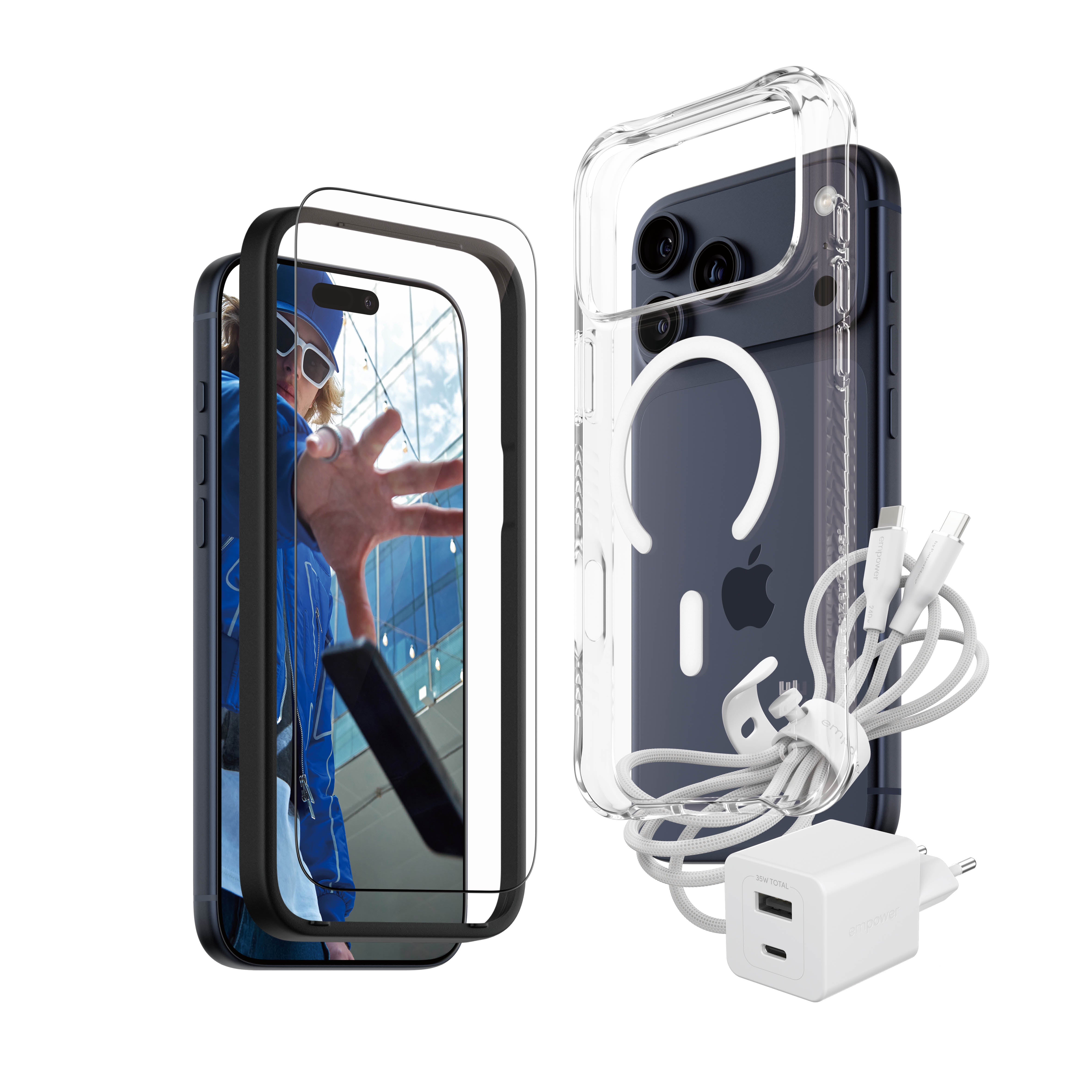 panzerglass-essential-bundle-f-r-iphone-17-pro-max-mit-h-lle-glas-35w-charger-ka image 1