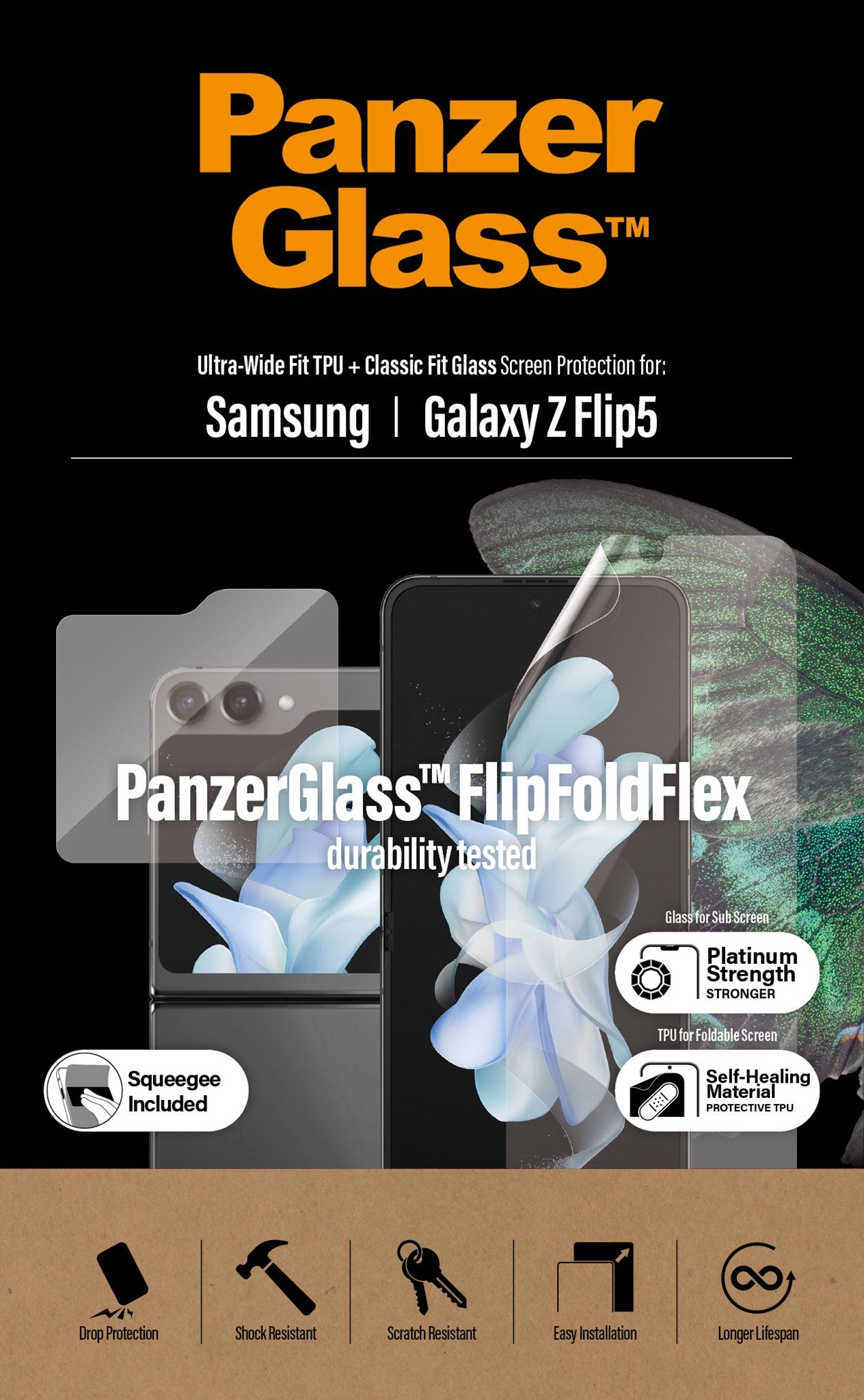 panzerglass-displayschutz-samsung-galaxy-z-flip5-glas-folie-2-in-1 image 5