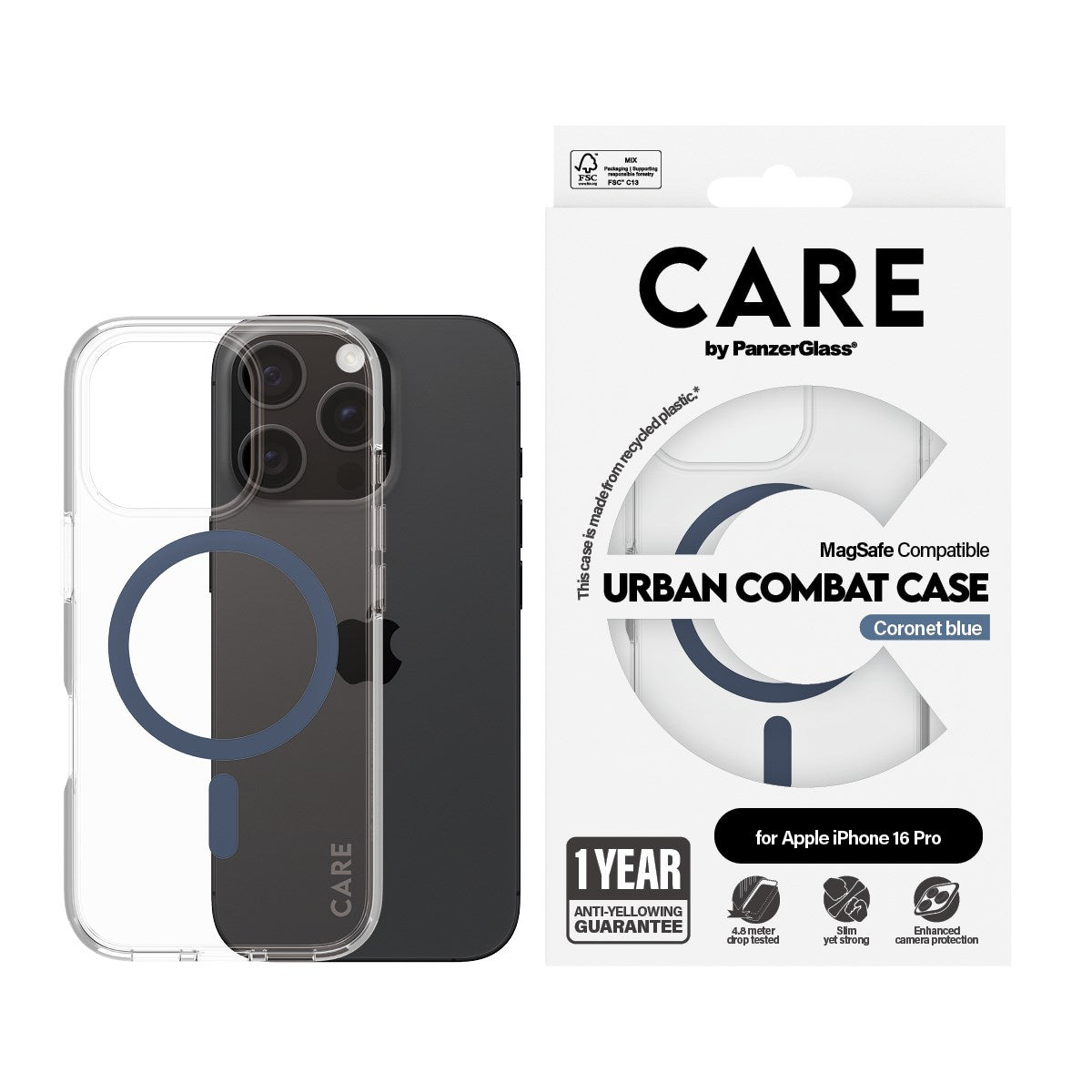 care-by-panzerglass-urban-combat-case-transparent-blau-magsafe-iphone-16-pro image 2