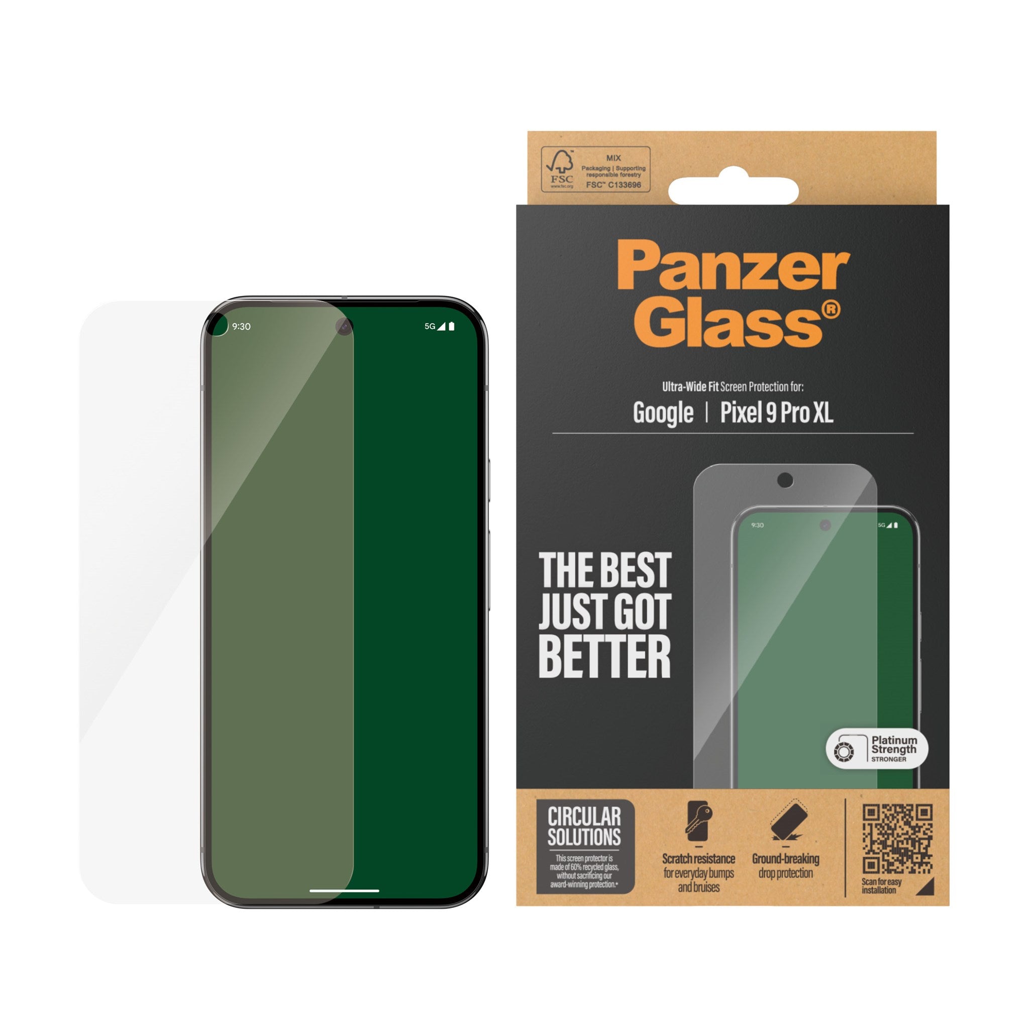 panzerglass-displayschutz-google-pixel-9-pro-xl-hartglas-ultra-wide-fit image 2