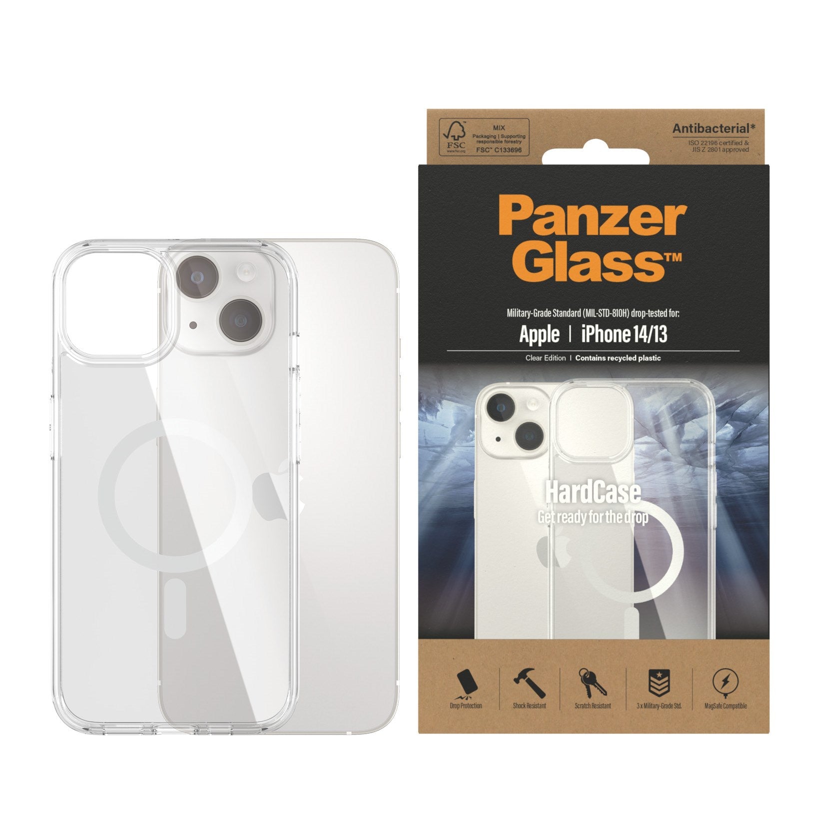 panzerglass-hardcase-transparent-mit-wei-magsafe-iphone-14-iphone-13 image 2