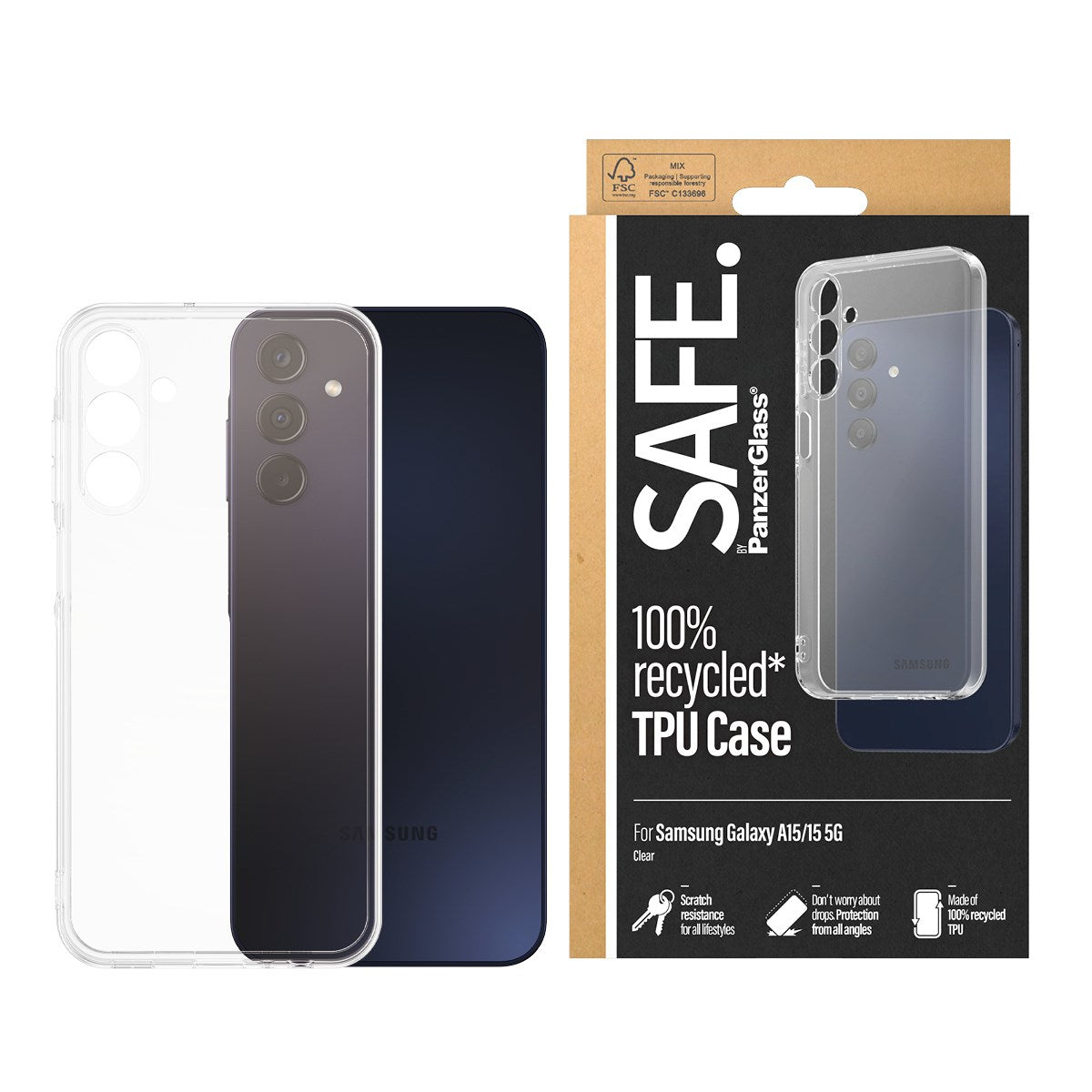 safe-by-panzerglass-tpu-case-samsung-galaxy-a15-a15-5g-transparent image 2