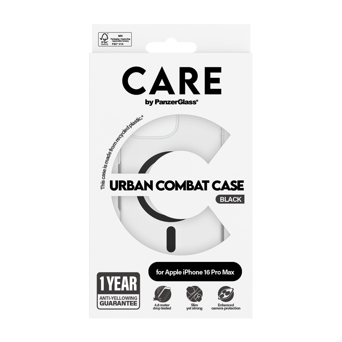 care-by-panzerglass-urban-combat-case-transparent-schwarz-magsafe-iphone-16-pro- image 3