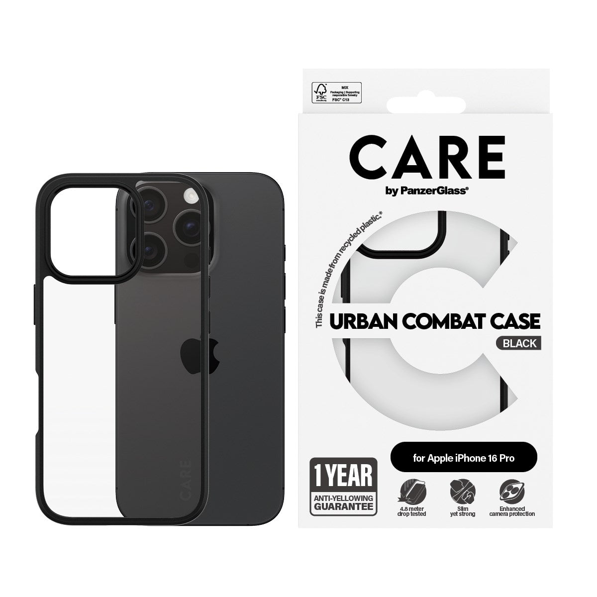care-by-panzerglass-urban-combat-case-transparent-iphone-16-pro image 2