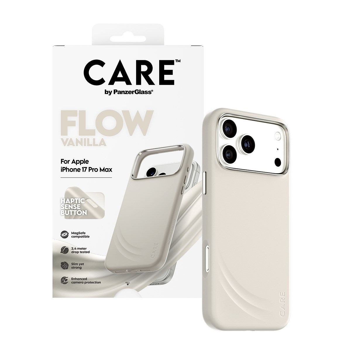 care-by-panzerglass-flow-case-vanilla-mit-haptic-button-und-magsafe-iphone-17-pr image 6