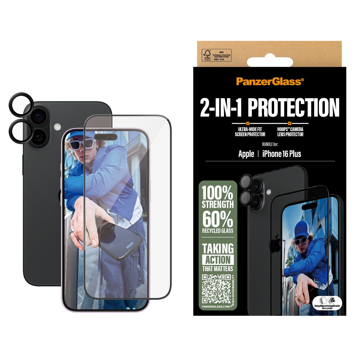 panzerglass-2-in-1-set-iphone-16-plus-displayschutz-hoops-kameraschutz image 2