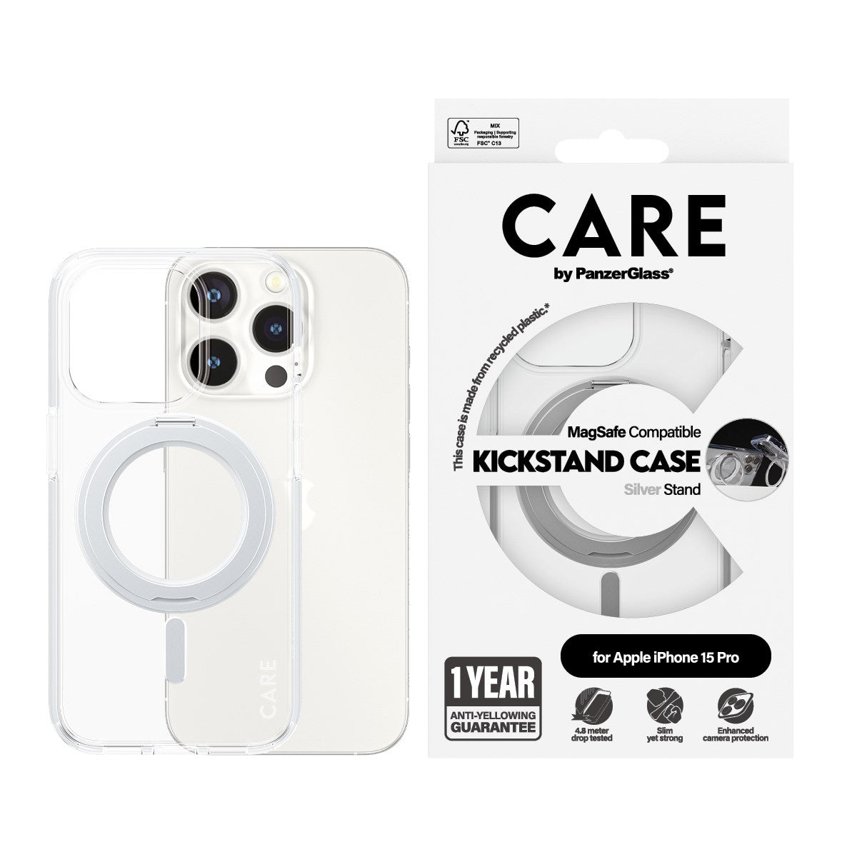 care-by-panzerglass-case-transparent-mit-silber-kickstand-und-magsafe-f-r-iphone-2 image 2