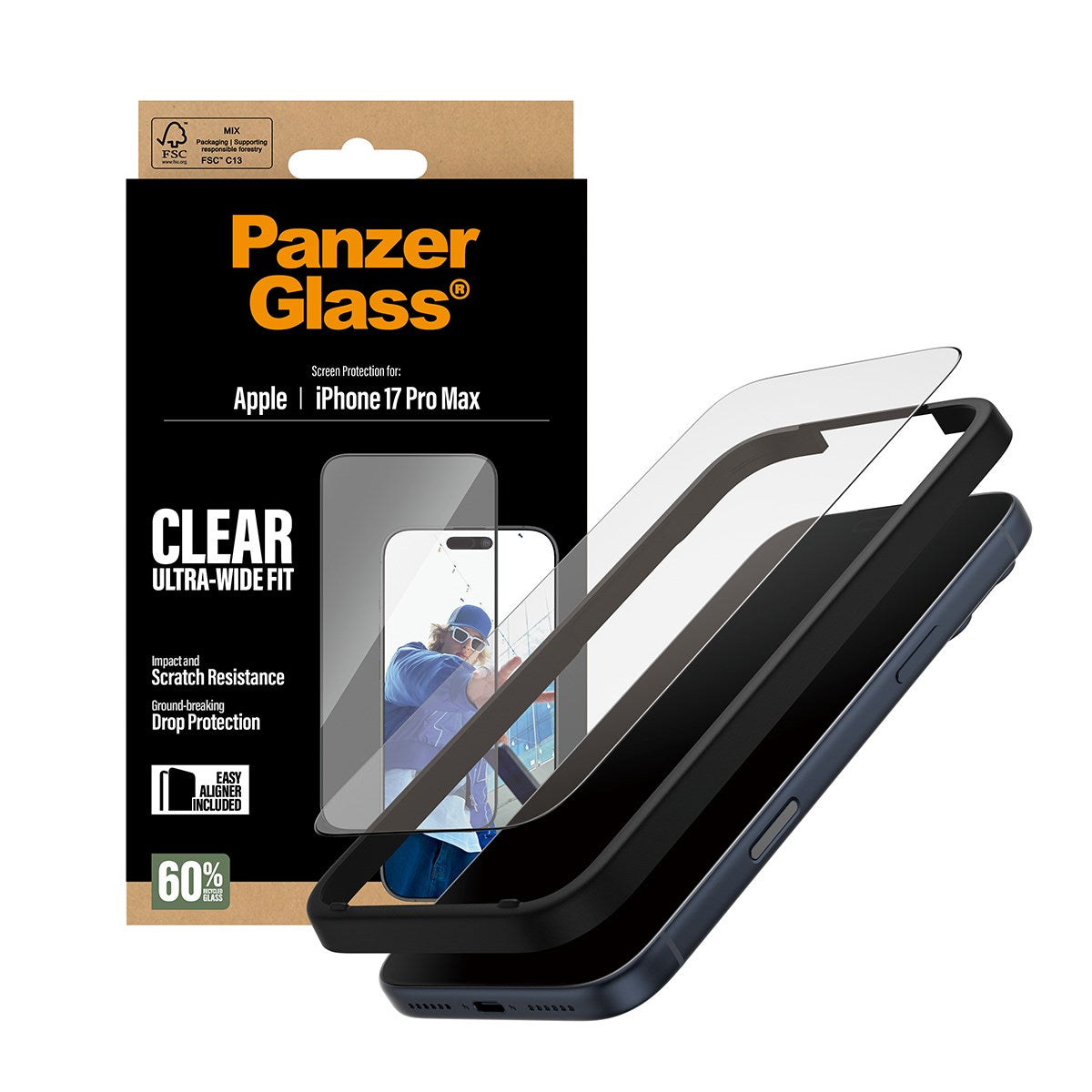 panzerglass-displayschutz-iphone-17-pro-max-ultra-wide-fit-mit-easyaligner image 5
