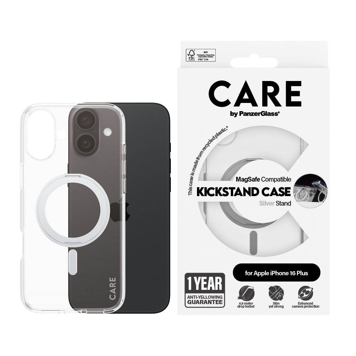 care-by-panzerglass-case-transparent-silber-kickstand-magsafe-f-r-iphone-16-plus image 2