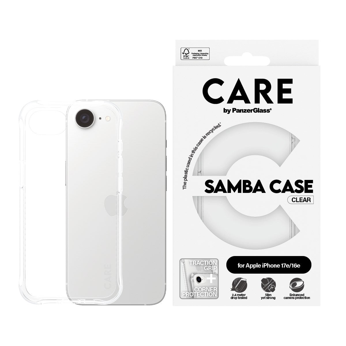 care-by-panzerglass-samba-case-transparent-iphone-17e-16e image 2