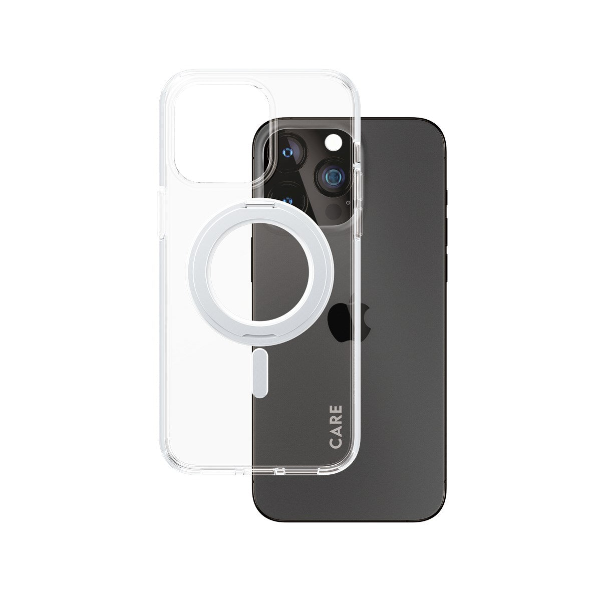 care-by-panzerglass-case-transparent-mit-silber-kickstand-und-magsafe-f-r-iphone image 1