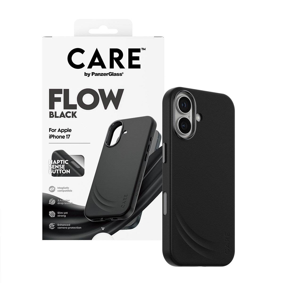 care-by-panzerglass-flow-case-schwarz-mit-haptic-button-und-magsafe-apple-iphone image 6