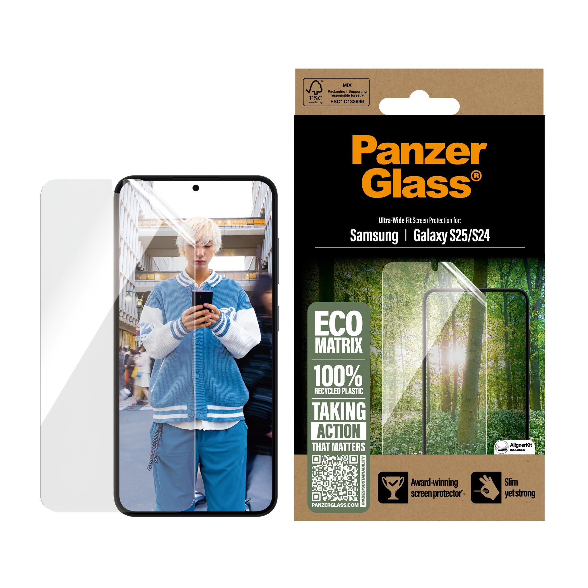 panzerglass-eco-matrix-displayschutz-samsung-galaxy-s25-s24-ultra-wide-fit image 2