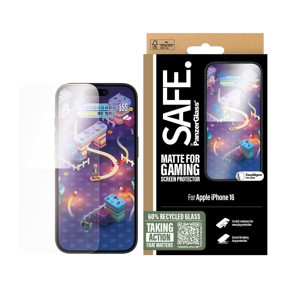 safe-by-panzerglass-gaming-displayschutz-iphone-16-iphone-15-ultra-wide-fit-matt image 2