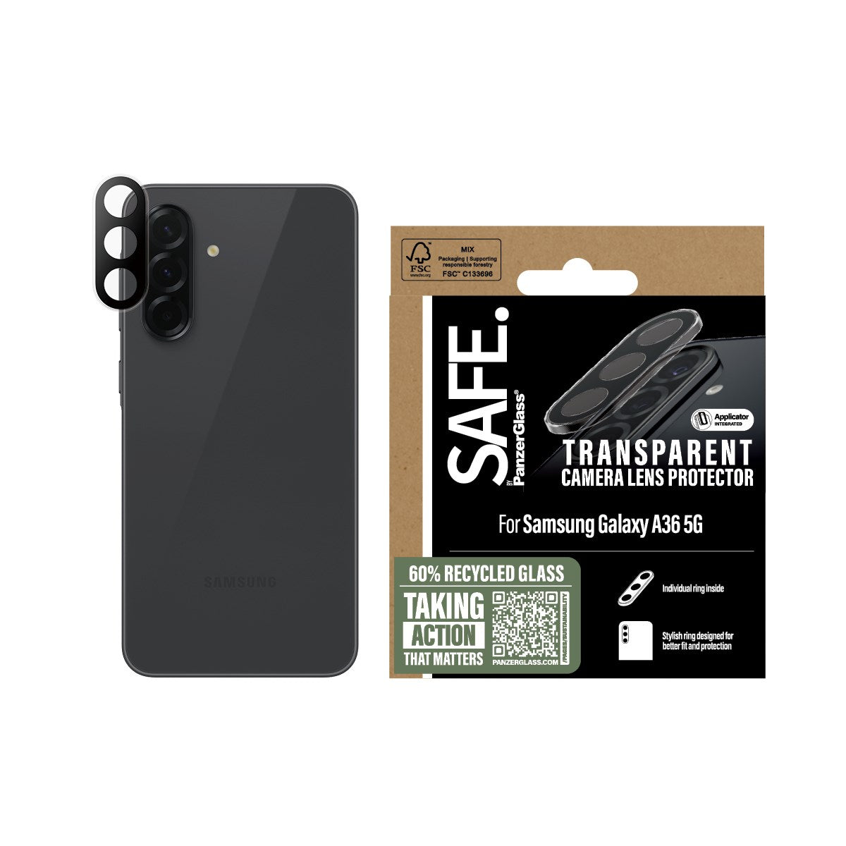 safe-by-panzerglass-kameraschutz-transparent-samsung-galaxy-a36-5g image 2