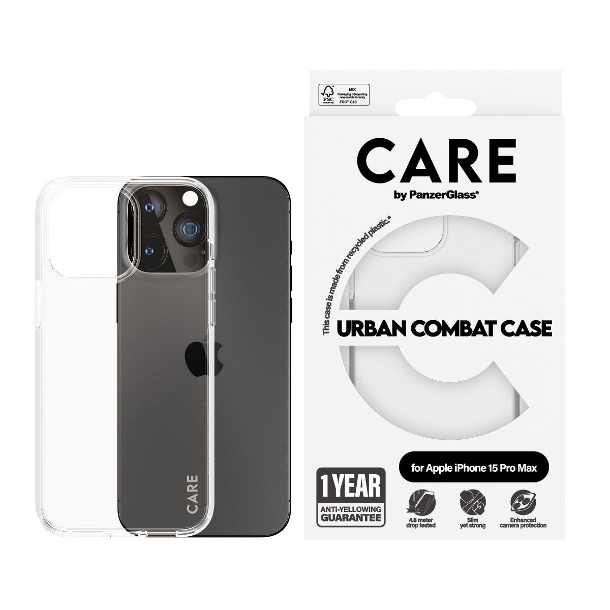 care-by-panzerglass-urban-combat-case-transparent-iphone-15-pro-max image 2
