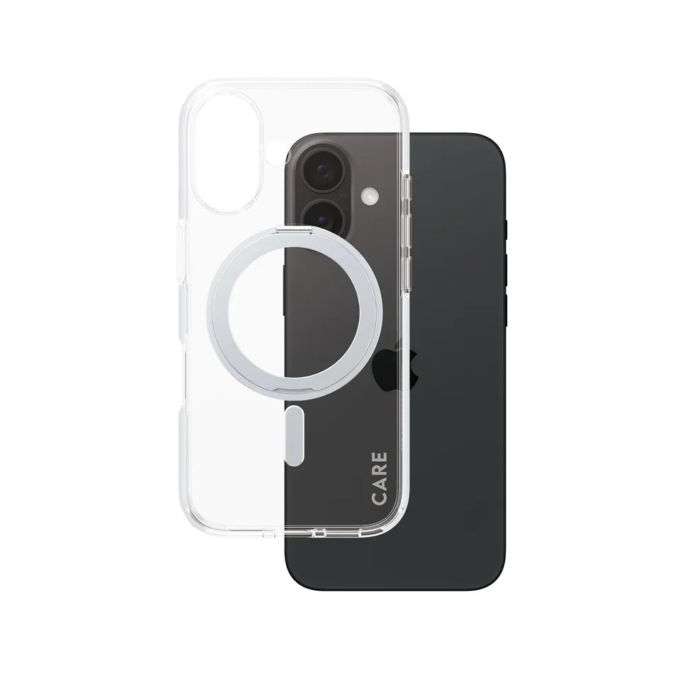 care-by-panzerglass-case-transparent-mit-silber-kickstand-magsafe-f-r-iphone-16 image 1