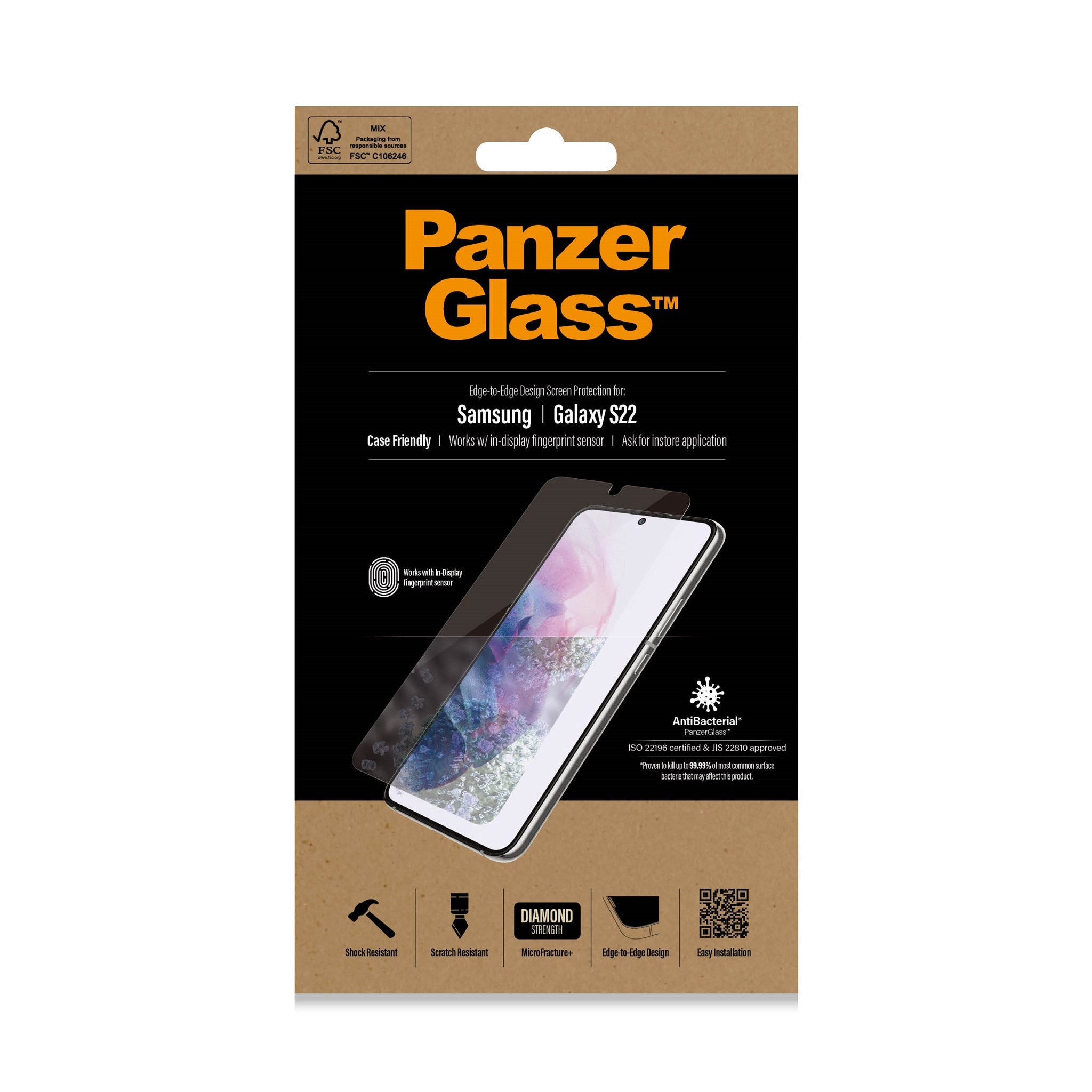 panzerglass-ultraforce1-displayschutz-samsung-galaxy-s22-5g-schutzglas-case-frie image 2