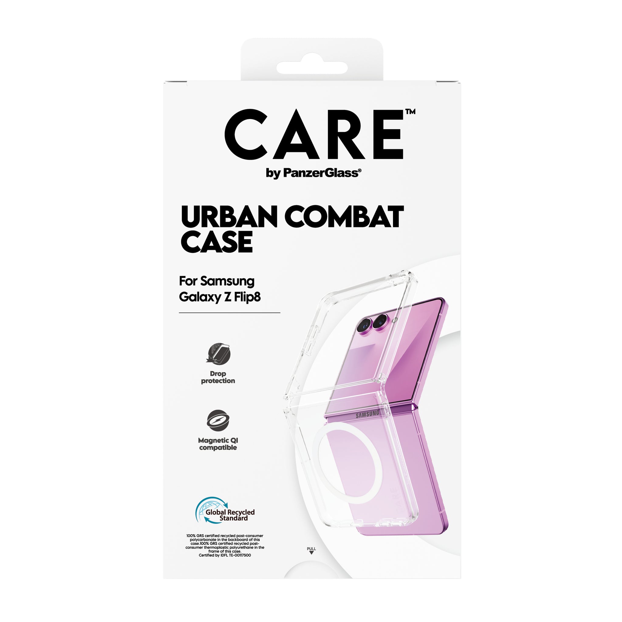 care-by-panzerglass-urban-combat-case-transparent-weiss-qi-samsung-galaxy-z-flip image 3