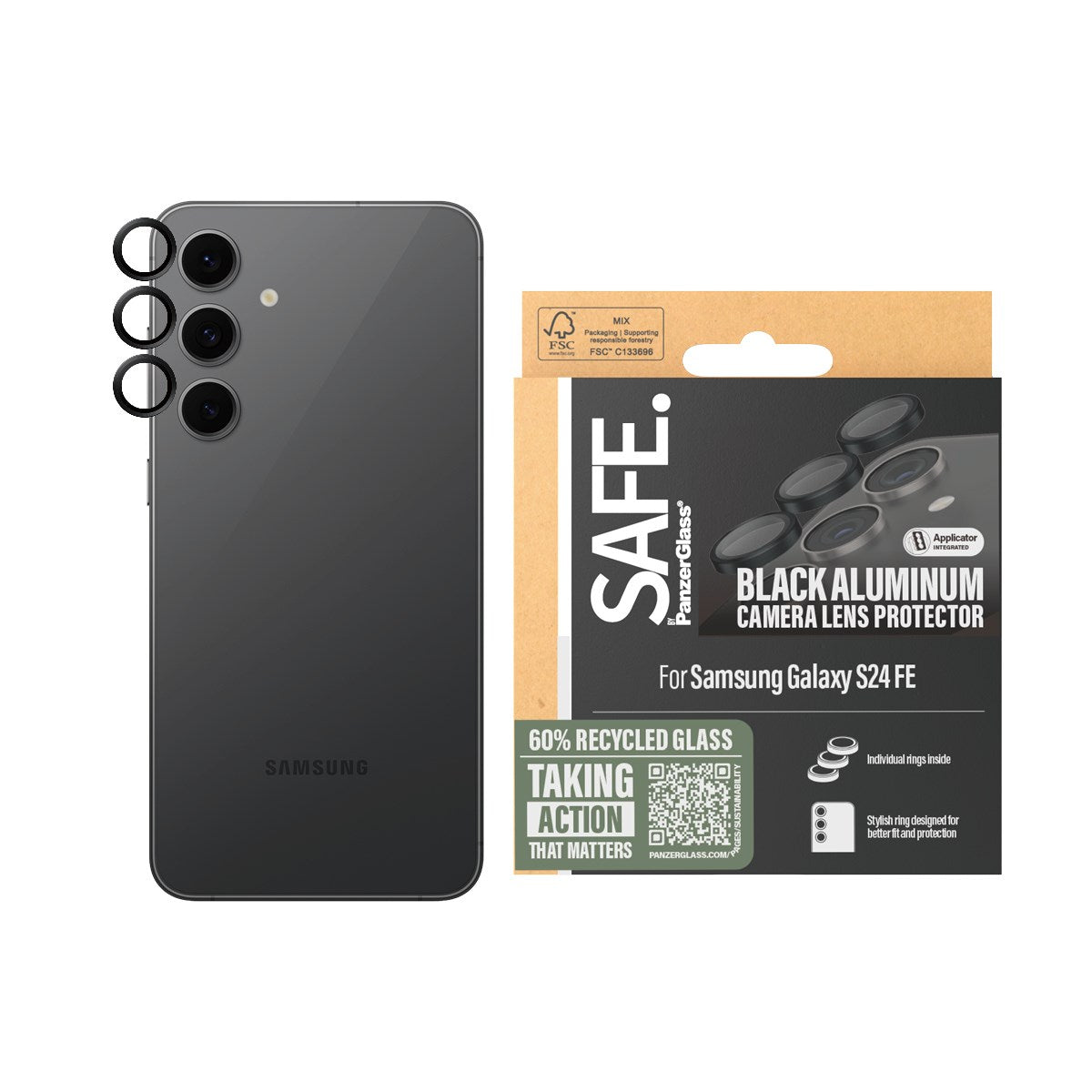 safe-by-panzerglass-kameraschutz-schwarz-samsung-galaxy-s24-fe image 2
