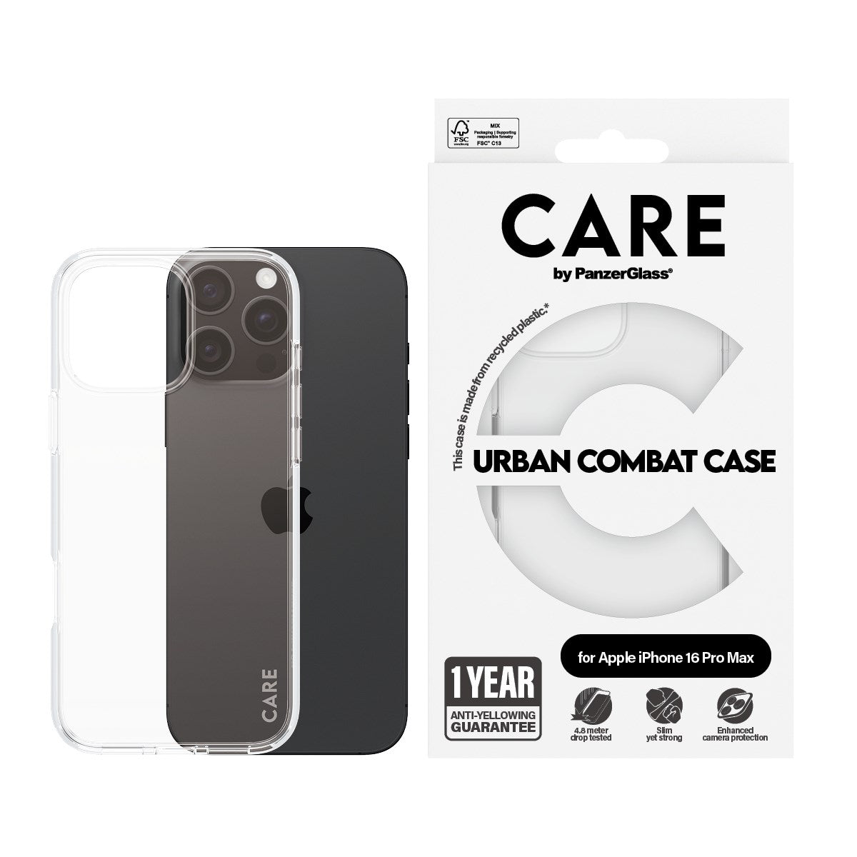 care-by-panzerglass-urban-combat-case-transparent-apple-iphone-16-pro-max image 2