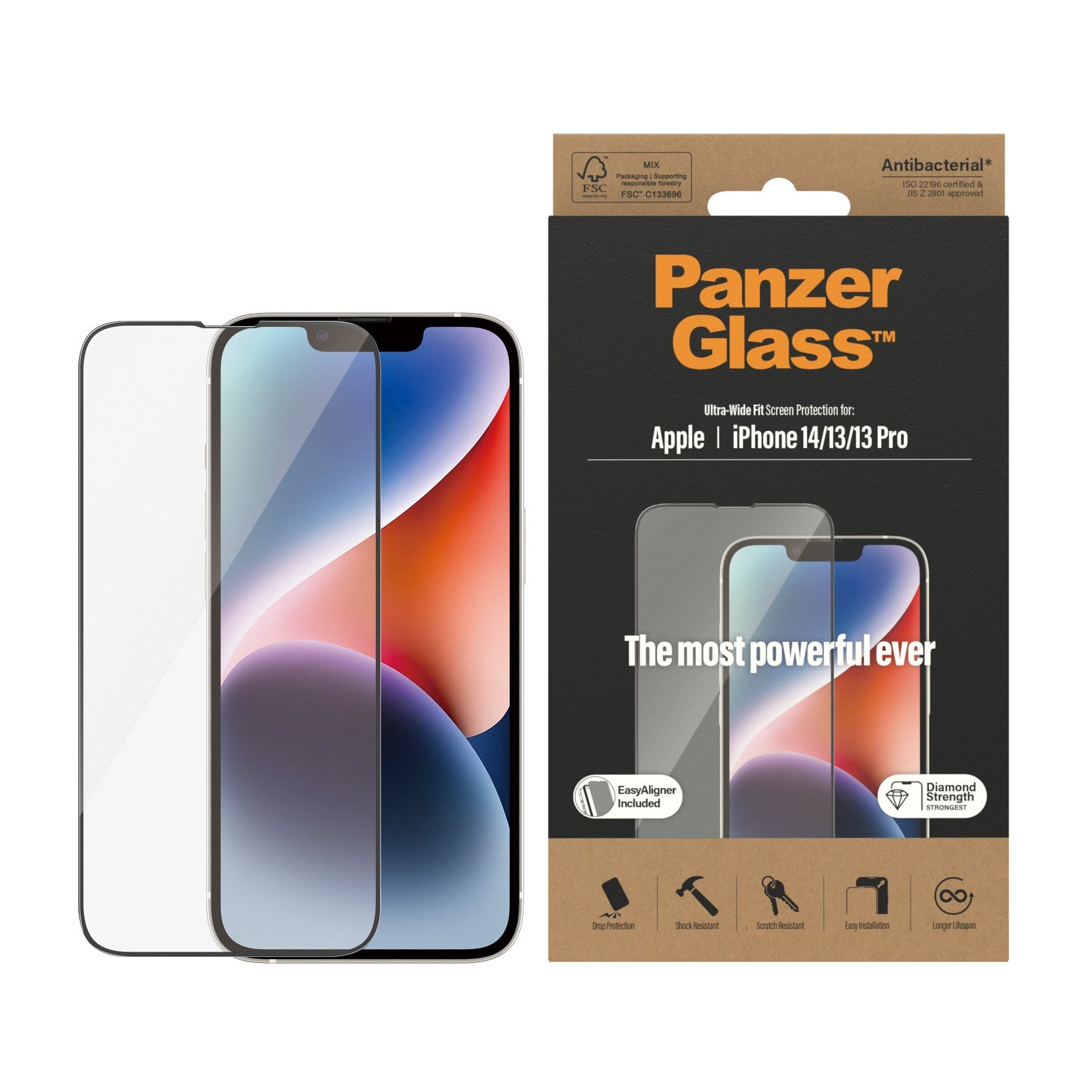panzerglass-displayschutz-iphone-14-13-13-pro-ultra-wide-fit-mit-easyaligner image 2