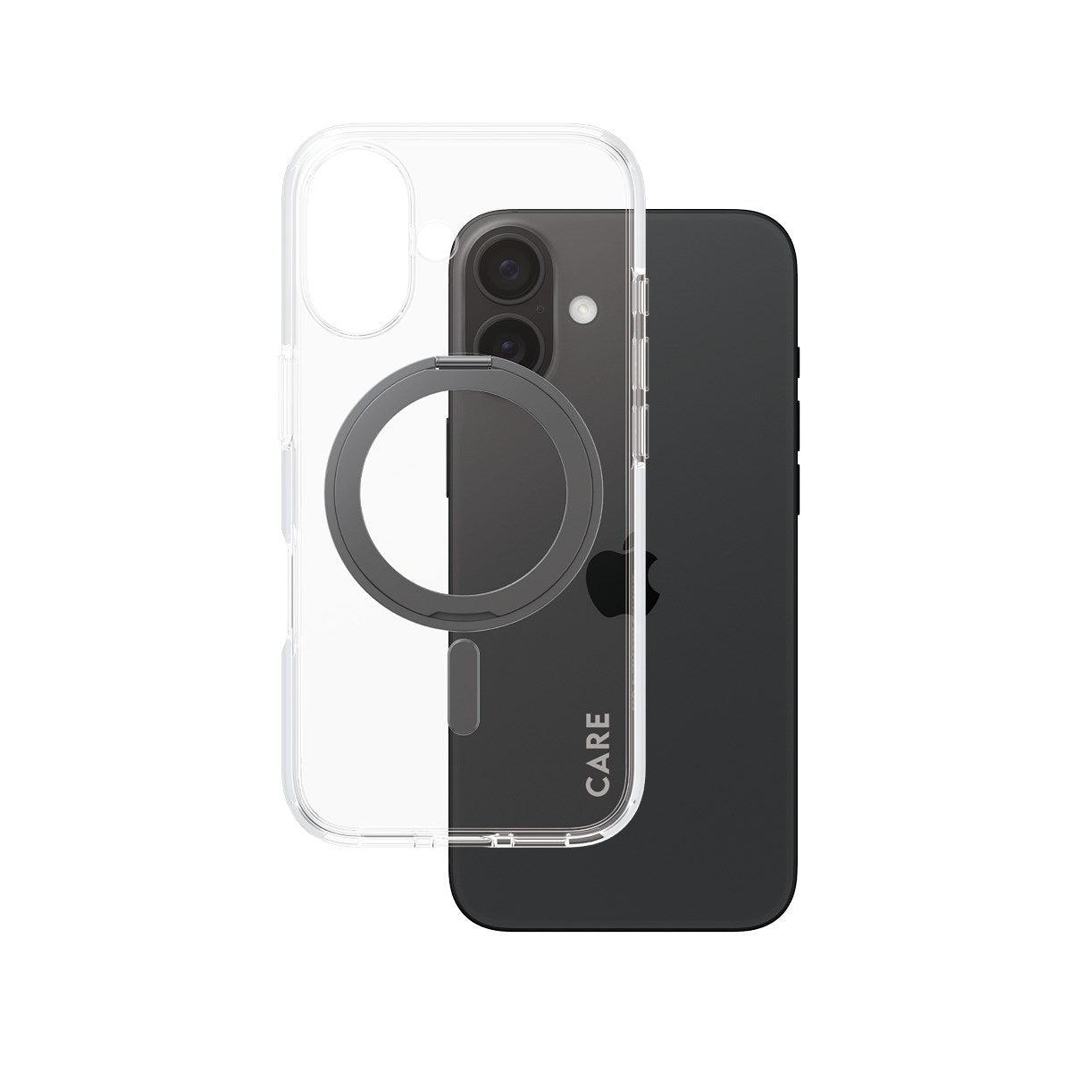 care-by-panzerglass-case-transparent-mit-schwarz-kickstand-magsafe-iphone-16 image 1